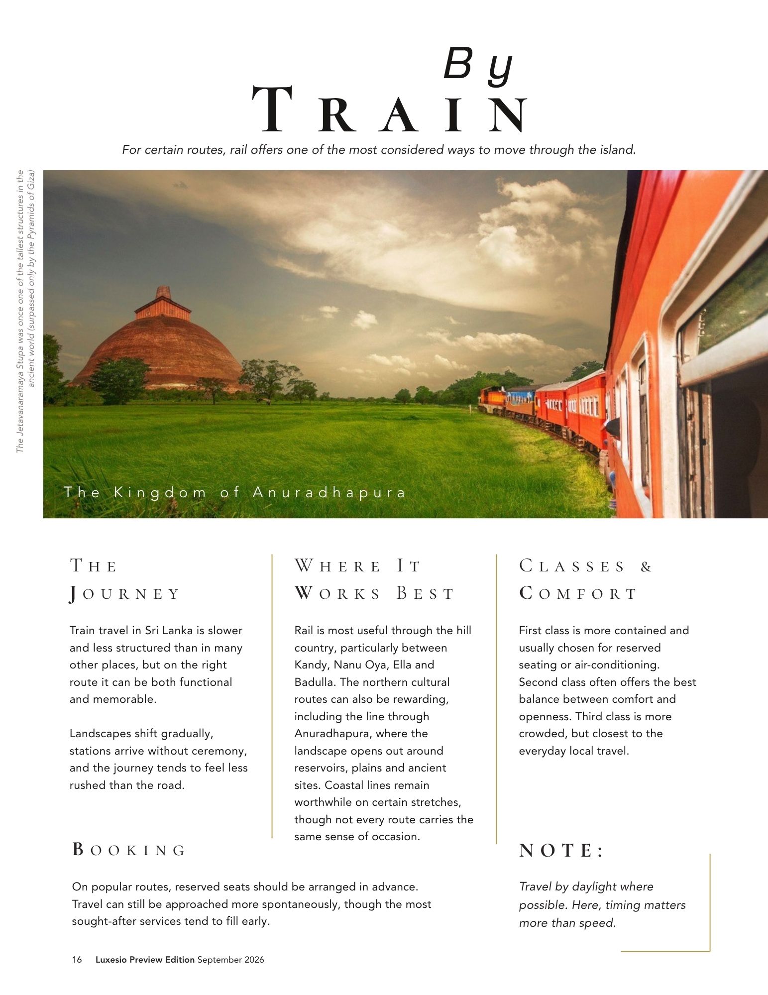 LUXESIO Magazine — Train Travel in Sri Lanka